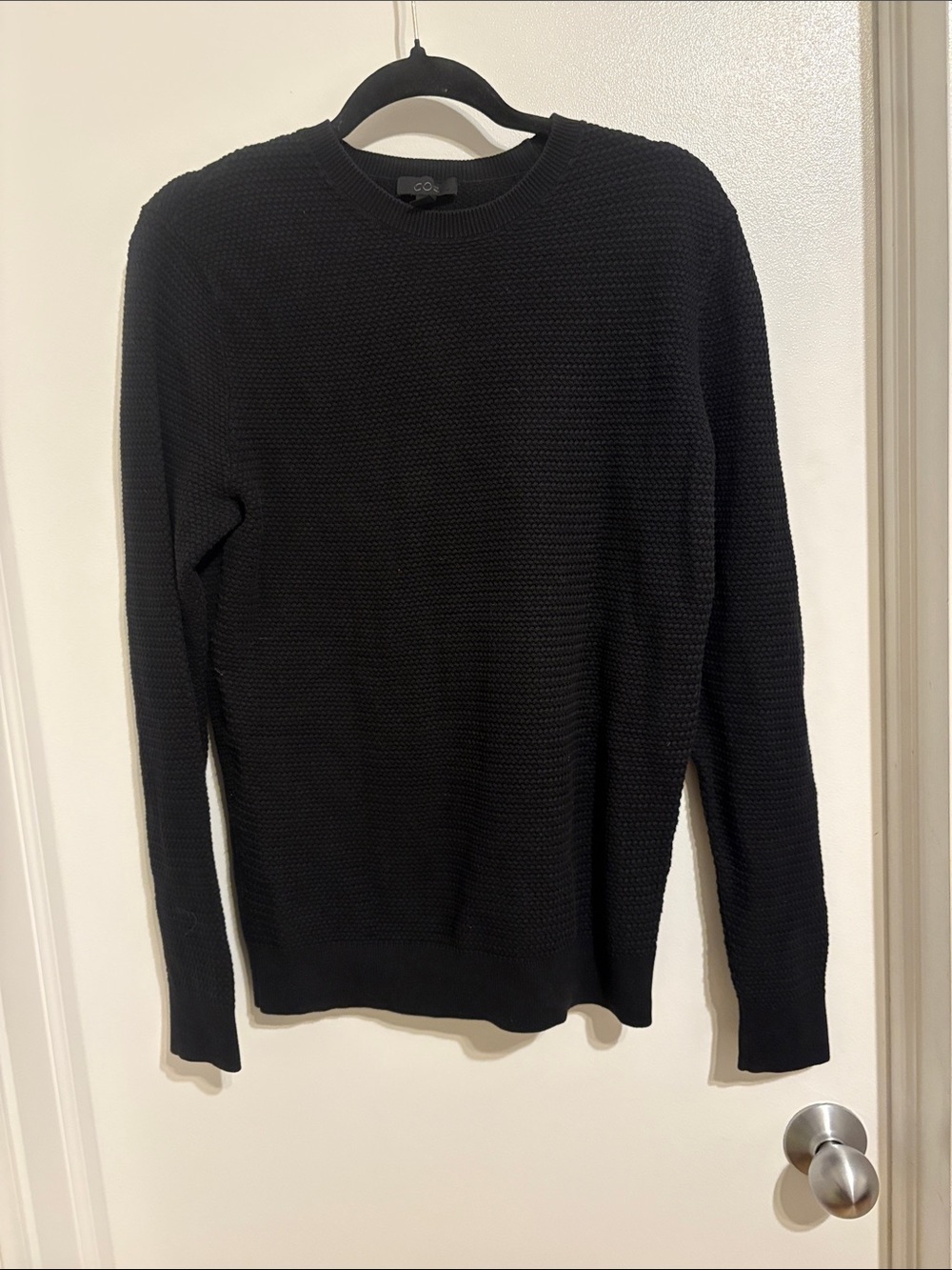 COS Black Textured Knit Crewneck